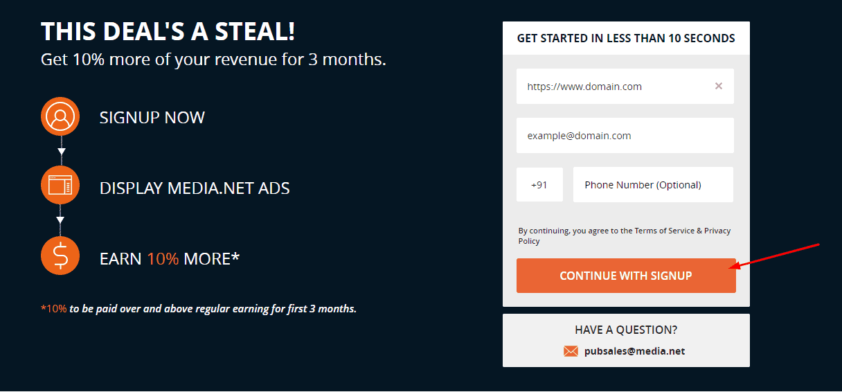 media.net register