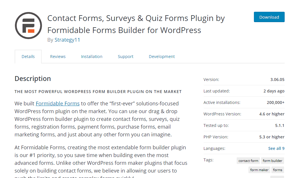 formidable forms lite plugin
