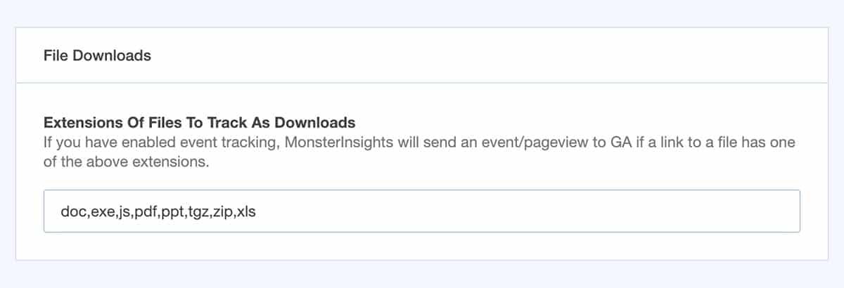 monsterinsights downloading feature