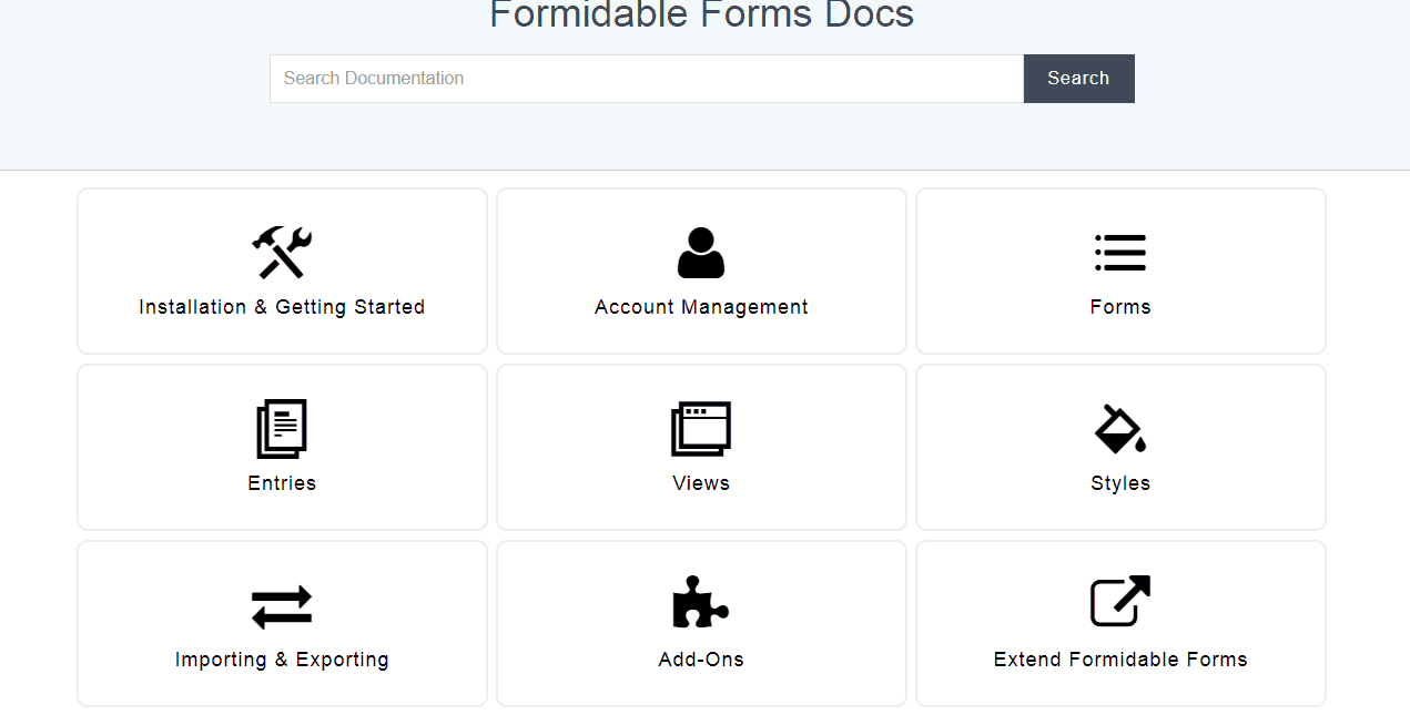 formidable forms documentation