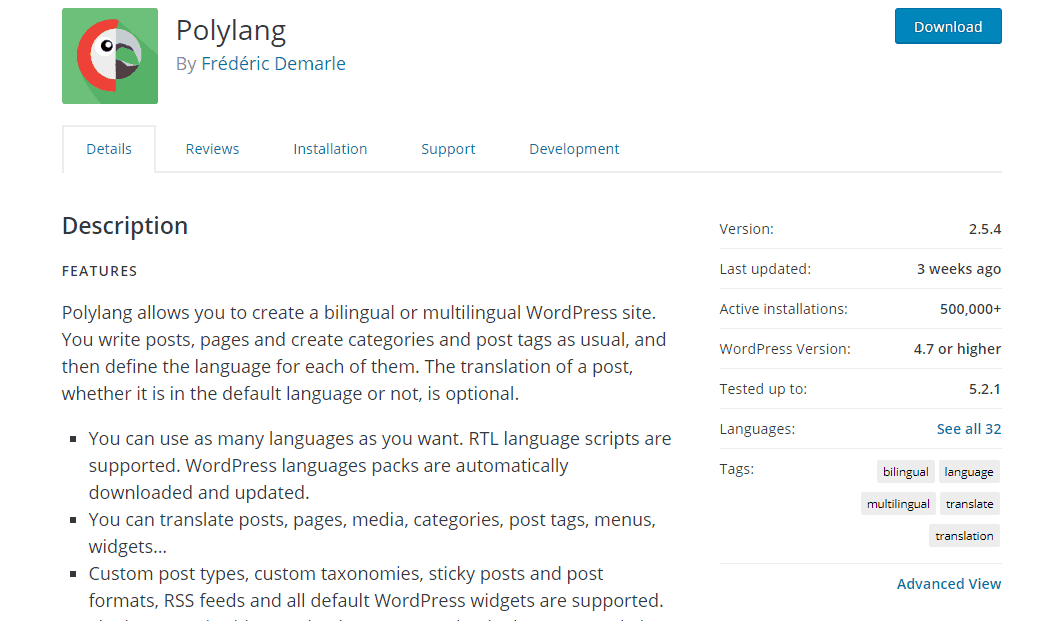 polylang wordpress plugin