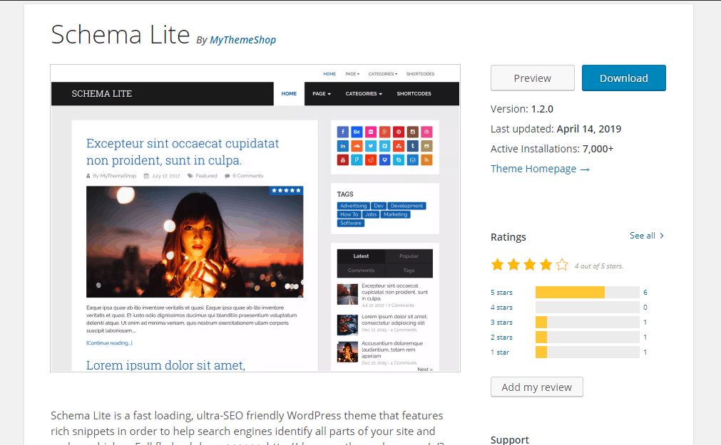 schema lite wordpress theme