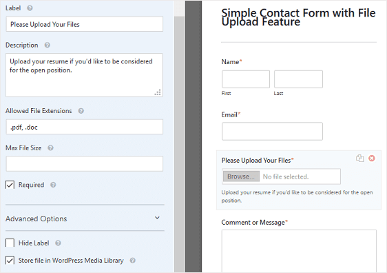 file upload forms