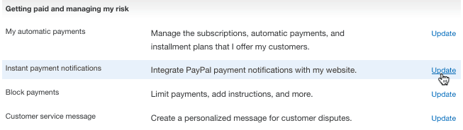 instant payment paypal