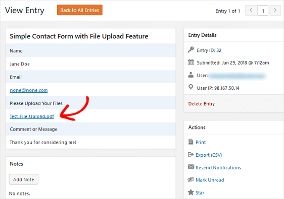 wpforms file uploaded