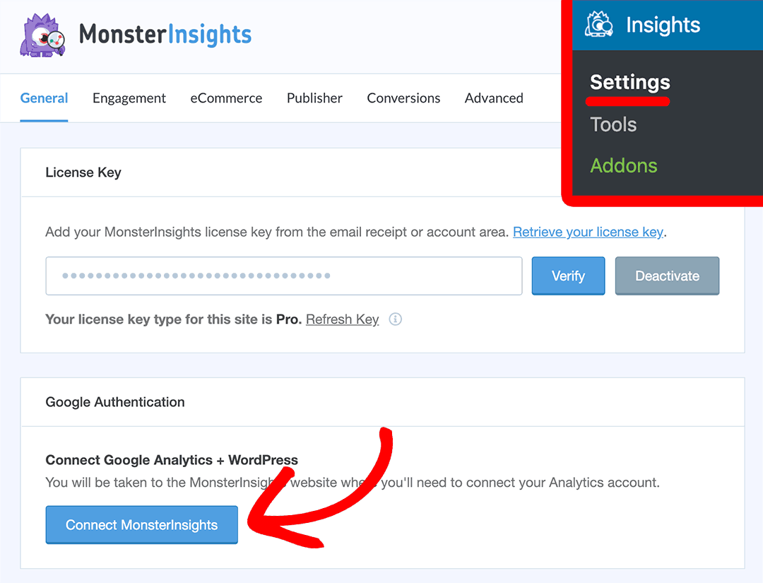 monsterinsights integration