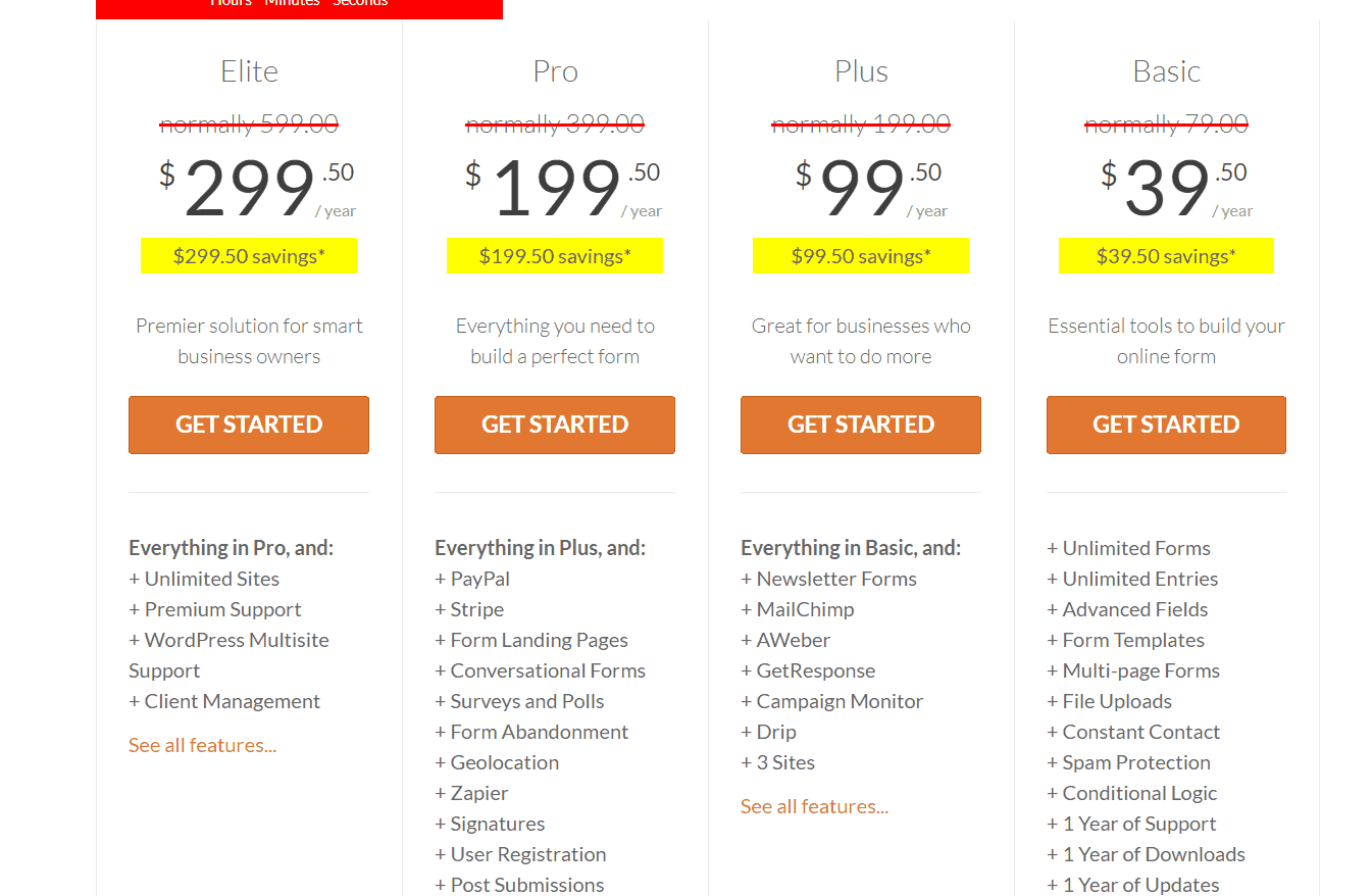 wpforms pricing