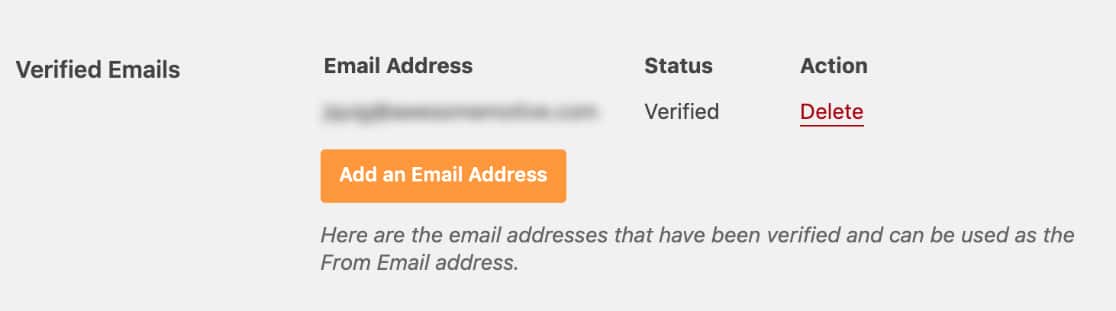 aws verified emails