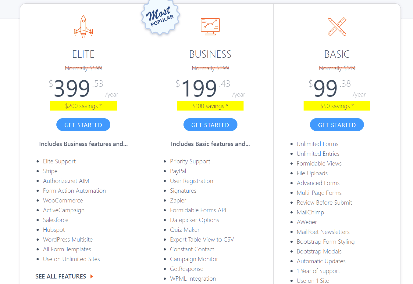 formidable forms pricing