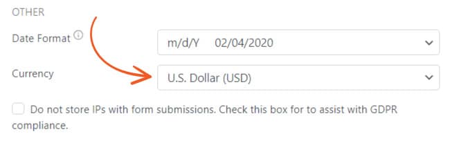 currency global settings