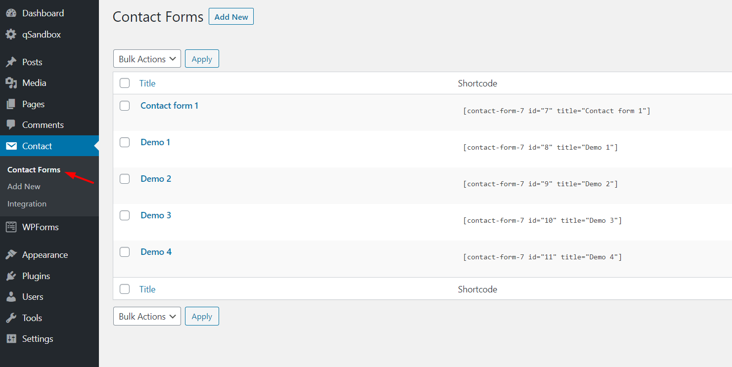 contact form 7 forms