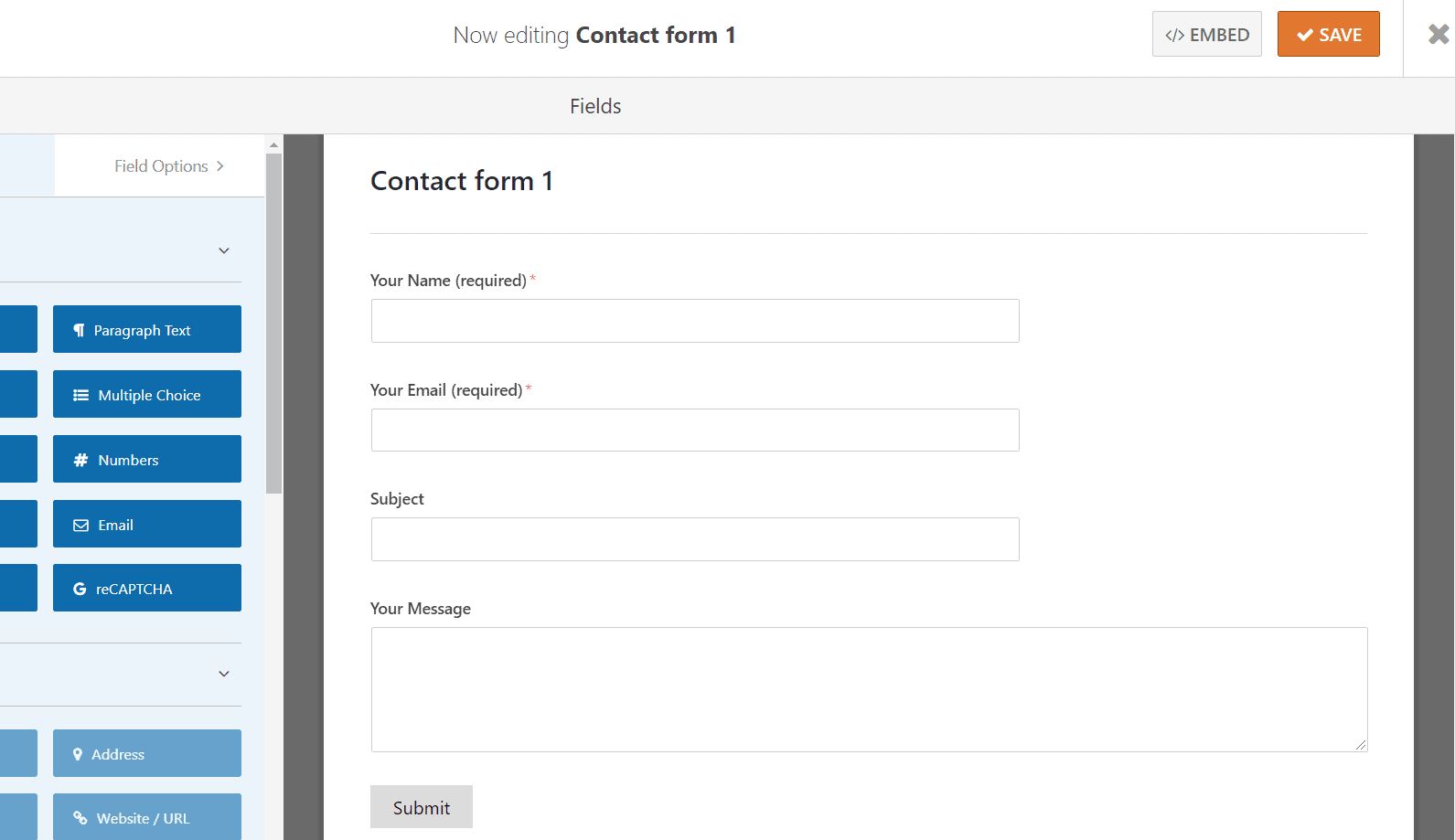 wpforms fields